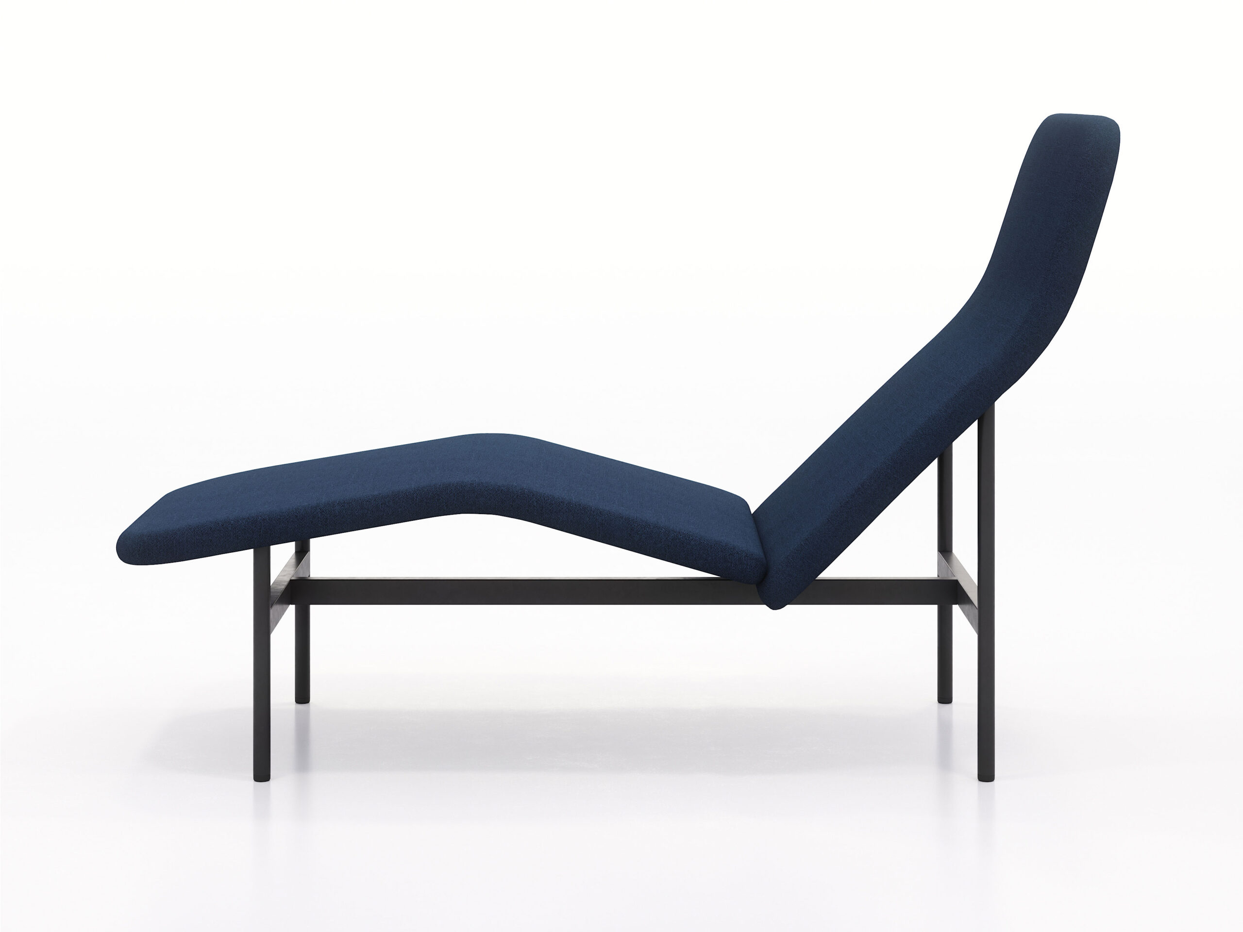 Side View of blue Avalon chaise lounge design